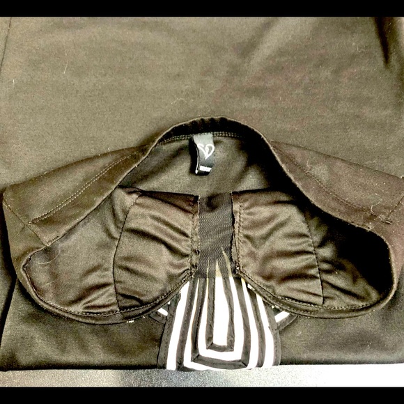 WINDSOR strapless black mini dress with white detail and mesh cleavage size M - Picture 7 of 11